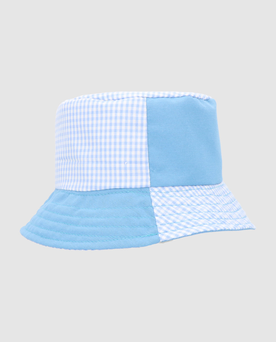 Blue Vichy Reversible Hat-Block Hat