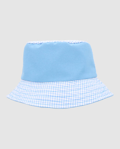 Blue Vichy Reversible Hat-Block Hat