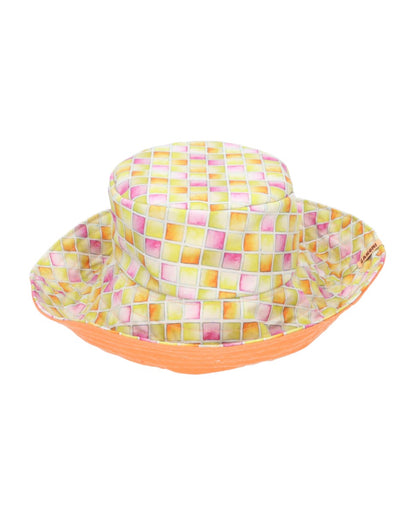 Sombrero Bucket Mavari reversible cuadricula x Cemeceta Naranja