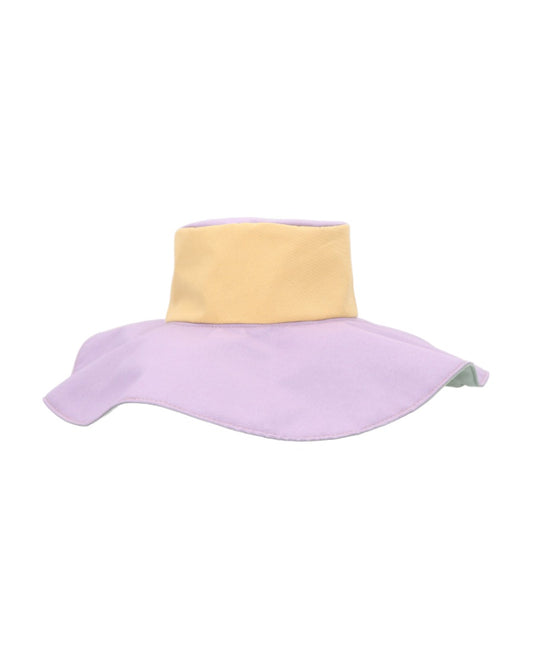 Sombrero Pamela reversible block bicolor Morado