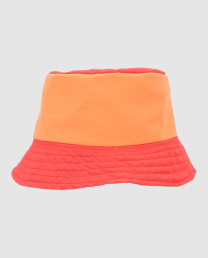Reversible two-tone orange and red hat