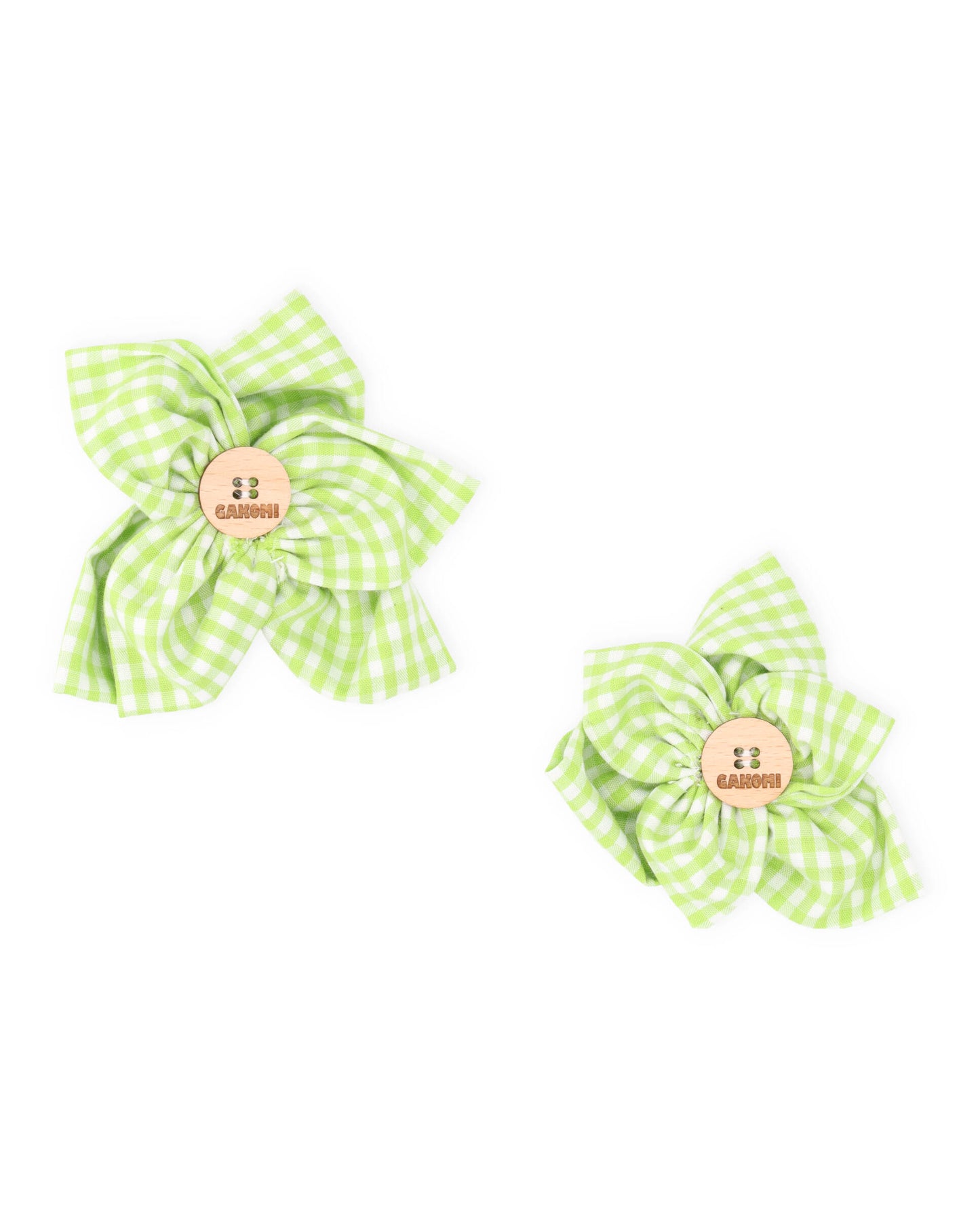 Green gingham flower